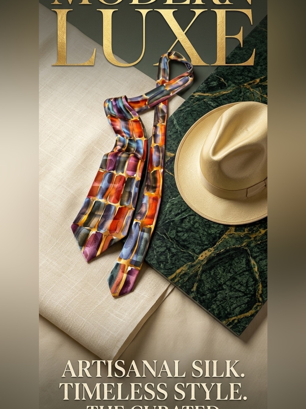 NWT JGarcia Man Wired Crossroads
Collection 35 Tie Multi color All Silk Abstract